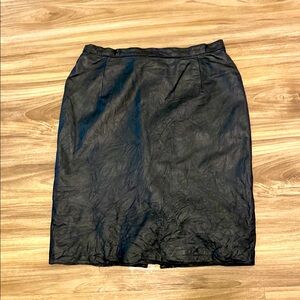Filippo‎ Burgio Black Tulipano Leather Skirt